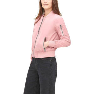 Blouson d'aviateur en soie pour femmes fabriqué dans les meilleurs matériaux Bomber de gros Fabrication OEM Logo personnalisé de gros - Product Image 4