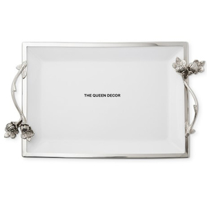 Plateau de service métallique artisanal avec thème floral serpent pour mariage, maison, hôtel, vente chaude, design moderne haut de gamme - Product Image 5