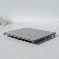 Kit de terrasse composite écologique imperméable, système de terrasse extérieur préfabriqué en plastique recyclé, brossé, sans entretien