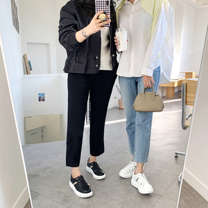 [JSHOE] Action peau de vache Bonjour plate-forme baskets 4.5cm pour femmes à lacets chaussures décontractées semelle épaisse confortable Style de marche - Product Image 2