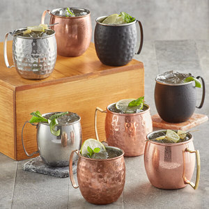<b>Copper</b> Hammered <b>Glass</b> Drink Mug - Product Image 1