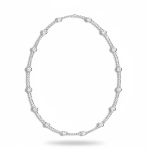 Elegante collar de cadena con diamantes naturales en oro de 14K para mujer - Product Image 1