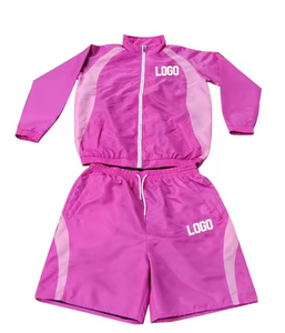 Survêtements coupe-vent en nylon de la meilleure qualité demandée OEM survêtements deux pièces respirants à fermeture éclair avec logo imprimé personnalisé - Product Image 5