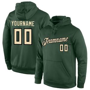 Wholesale & Dropship Custom Stitched <b>Green</b> -Black Sports Pullover Sweatshirt <b>Hoodie</b> - Product Image 1