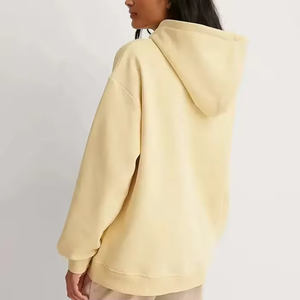 High Quality Custom Blank Oversized Dropped Shoulder Hoodie Thick Ribbed Trims Soft <b>Combed</b> Cotton Fleece Hoodie - Product Image 2