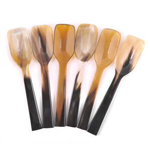 Cuchara de cuerno de búfalo/buey ecológica natural hecha a mano, diseño moderno, cubiertos indios, tenedor para cocina, uso de café para obsequios - Product Image 5