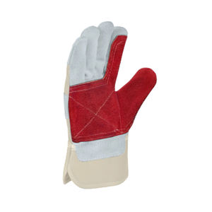 Prix usine Gants de travail en cuir de sécurité pour les mains Gants de travail en cuir de jardinage renforcés en cuir fendu à usage général - Product Image 6