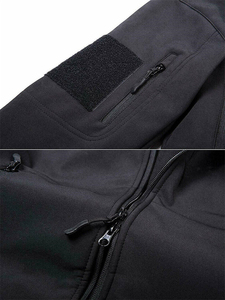 Chaqueta Softshell con capucha para hombre de diseño personalizado, cortavientos a prueba de viento, calentada, ligera, de nailon, con cremallera, Polar largo, deportivo - Product Image 4