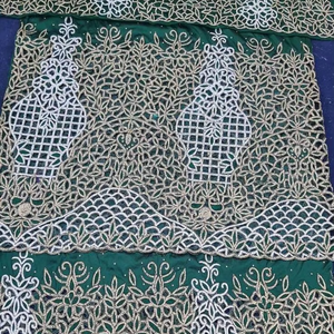 Elegante envoltura de George indio con cuentas pesadas con tela de encaje de primera calidad para vestidos de fiesta disponibles para la exportación - Product Image 5