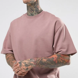 T-shirt de fitness pour hommes décontracté coupe ample entraînement vêtements de sport couleur unie t-shirt athlétique OEM ODM usine en gros - Product Image 3