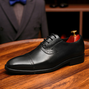 Zapatos Oxford de Cuero Vacuno de Primera Calidad con Tacón Acolchado y Diseño Antideslizante, Zapatos de Vestir para Caballeros - Product Image 1
