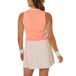 Ensemble de jupe de tennis pour femmes sur mesure, logo sur le devant, évacuation de l'humidité, respirant, spandex/polyester, OEM personnalisable - Product Image 2