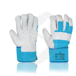 Gréeur canadien Gants de travail en cuir de vache grain EPI Sécurité Construction industrielle Protection anti-coupure et anti-écrasement - Product Image 1