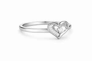 925 Sterling <b>Silver</b> Heart Design Ring Elegant Minimal <b>Solid</b> <b>Silver</b> Ring for Women Modern Fashion Jewelry - Product Image 5