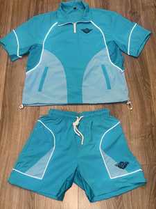 Ensemble veste zippée et jogging coupe-vent avec logo personnalisé pour hommes, pantalon de survêtement et coupe-vent imperméables en nylon à blocs de couleurs - Product Image 6