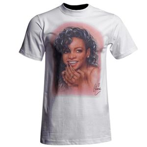 Camiseta con retrato de Robin para hombres y mujeres, camiseta con estampado de cara de arte realista, camiseta informal creativa de algodón blanco a la moda - Product Image 1