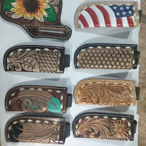 Funda para Cuchillo de Cuero Genuino de Estilo Occidental, Ecológica, con Cierre de Velcro y Mango Suave, Duradera y Portátil - Product Image 1