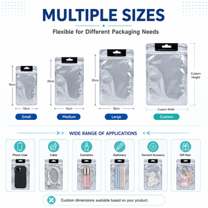 Emballage transparent de l'étui de la pochette du téléphone portable avec impression personnalisée feuille d'aluminium UV mylar sac d'emballage scellé à l'arrière flexible en plastique - Product Image 5