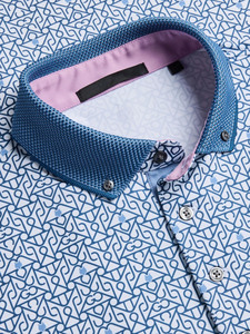 Diseño de marca propia para hombre, Golf informal de manga corta para polos, tejido de LICRA de poliéster transpirable de secado rápido, estampado más - Product Image 4