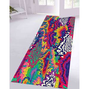 Tapis imprimé psychédélique - Décoration moderne, colorée et personnalisée, tapis fin non tissé - Product Image 4