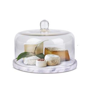 Présentoir à gâteau rond en marbre blanc naturel avec base ronde Présentoir à dessert élégant fabriqué à la main Décoration de table de fête de mariage - Product Image 4