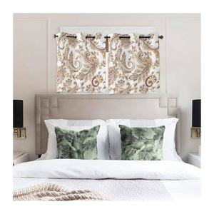 Voilage occultant ignifuge 100 % coton imprimé feuille numérique, nouveau, pour cuisine, salon et chambre à coucher - Product Image 5