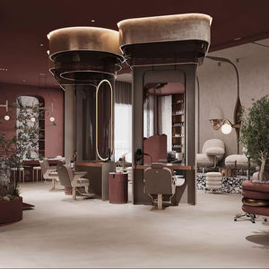 Modern Portable Wood Hair <b>Salon</b> Station Mirror with LED Lighting-Custom <b>Salon</b> Shop Display <b>Furniture</b> for Warehouse & Hotel Use - Product Image 1