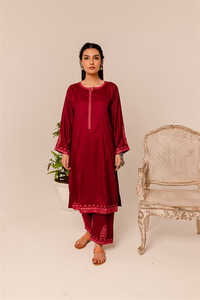 Alta calidad personalizada cuello redondo mujeres lana/khaddar vestido/ropa tradicional paquistaní mujeres lana vestidos trajes OEM - Product Image 4