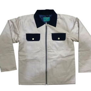 Chaqueta de invierno de algodón grueso para hombres y mujeres, cierre de cremallera, ropa de trabajo informal, cuello de pana cálido juvenil, servicio OEM disponible - Product Image 1