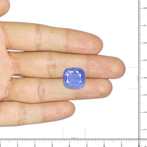 Saphir bleu naturel, pierre précieuse non montée, 10,1 carats, facetté, bleu royal, calibré, hauteur 8 mm, taille 10 mm, traité thermiquement - Product Image 3