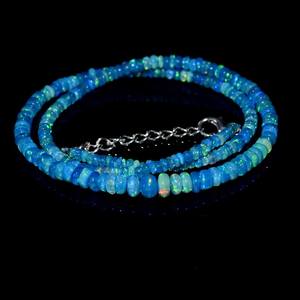 Ethiopian Paraiba Opal Collier Premium Multi Rainbow Smooth Rondelle Beads 16-17 Inch Natural Gemstone Classic Jewelry for - Product Image 3