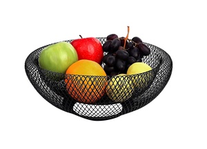 Metal <b>Bread</b> <b>Basket</b> Gold Plated Fruit Organizer <b>Basket</b> Black Powder Coated Iron Metal Vegetable Bowl and <b>Basket</b> From India - Product Image 5