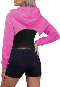 OEM Femmes Crop Hoodie 2025 | Logo personnalisé Pull Streetwear pour Fitness, Activewear, vente en gros de marques de vêtements et magasins de mode - Product Image 5