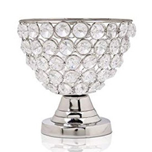 Luxury Silver Plastic Diamond Crystal Pillar <b>Candlestick</b> <b>Holders</b> Votive Tea Light Candle <b>Holder</b> Set for Elegant Home Decor - Product Image 3