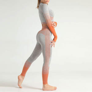 Meilleurs ensembles de yoga 2 pièces taille haute à la mode pour les femmes Confortable Respirant Solide Logo Personnalisable Conception Plus Size - Product Image 5