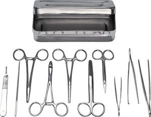 2025 meilleure vente 13 pièces de base chirurgie mineure ensemble d'instruments de pansement en acier inoxydable Source d'alimentation manuelle pour le marché africain - Product Image 6