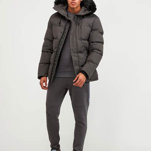 Nouvelle arrivée Veste matelassée brillante d'hiver pour homme Veste coupe-vent rembourrée épaisse noire à capuche Veste matelassée à bulles pour homme - Product Image 5