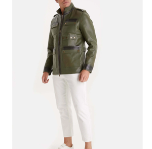 Dernier modèle Veste d'hiver en cuir pour homme Veste d'automne hiver en cuir décontractée à fermeture éclair pour homme à manches longues - Product Image 5