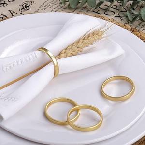 Anneaux porte-serviettes en laiton et résine noirs pour la décoration de table à la maison, à l'hôtel, au restaurant, anneaux porte-serviettes à fleurs - Product Image 4