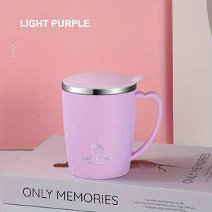 แก้วกาแฟสแตนเลสเก็บความร้อนความเย็น ขนาด 12 ออนซ์ 1 ใบ พร้อมฝาปิด แบบผนังสองชั้นสุญญากาศ ชุดแก้วน้ำหลากสี สำหรับใช้ในออฟฟิศและที่บ้าน - Product Image 2