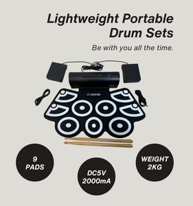 Foldable Electronic Drum Kit Silicone Roll up Drum Pad Record Playback Dual Speakers <strong>DTX</strong> Game Home Practice - Product Image 4