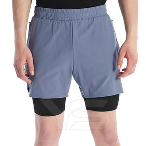 Short de plage en tissu polyester court double couche taille moyenne pour hommes Short de bain respirant avec méthode de tissage non tissé - Product Image 6