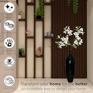 2025 Vase à fleurs en céramique noire de haute qualité Décor de table tendance pour les événements de maison et d'hôtel - Product Image 4