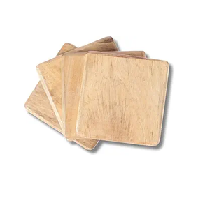 USA Warehouse Eco-Friendly Walnut <b>Wood</b> Coasters 8MM Thick Square Natural <b>Wood</b> <b>Slices</b> for DIY Crafts Wedding Decoration Blank Set - Product Image 1