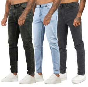Pantalones de mezclilla negros con logotipo personalizado para hombre High Street Fashion Skinny Slim Fit Jeans Streetwear Urban Quality Jeans para EE. UU. Y Europa - Product Image 1