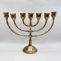 Laiton Antique 7 Bras Chandelier Stand Vente Chaude Bougeoir Table Décoration Jérusalem Église Fournitures Menorah Bougeoir