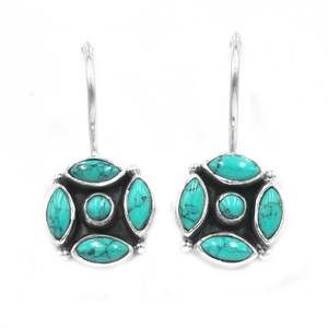 <b>Turquoise</b> <b>Earring</b> <b>Stud</b> 925 Sterling Silver Jewelry with Gemstone <b>Turquoise</b> Cabochon Rose Gold-for Girls - Product Image 2