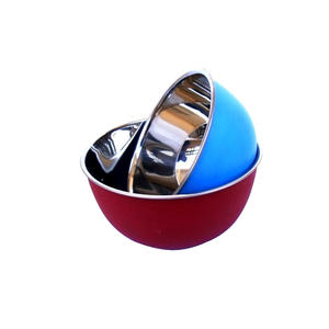 Ensemble de 2 bols de service décoratifs en émail, récipients alimentaires pour fruits et salades, vaisselle décorative - Product Image 1