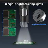 330 5MP HD Optics Camera Microscope 8 LED 1200X Digital Microscope with 7inch Lcd Microscope Screen