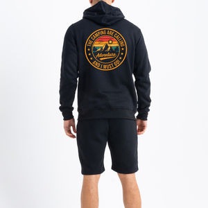 Ensemble de vêtements pour hommes avec logo personnalisé jogging à capuche court de printemps avec demi fermeture éclair ensemble short grande taille - Product Image 3